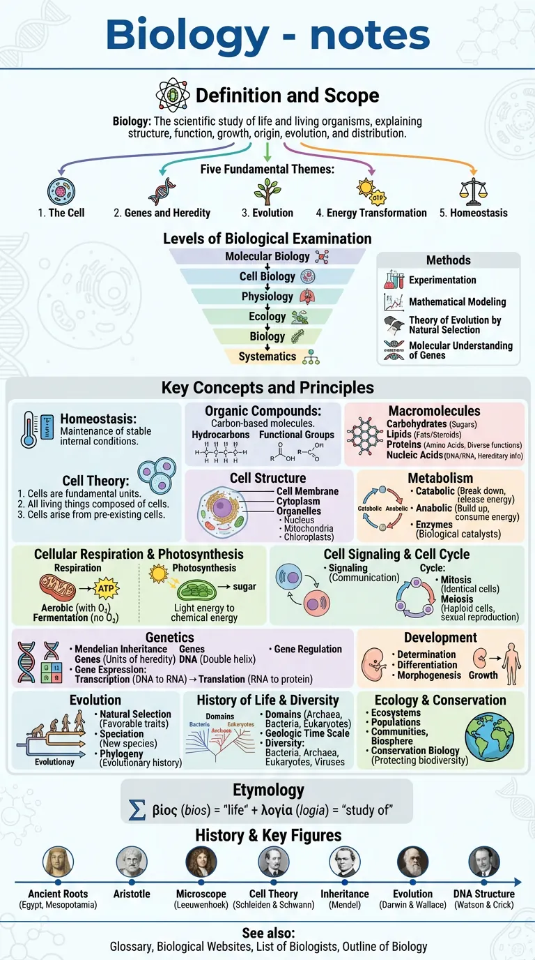 Biology Infographic - Cell structure and molecular biology visual study guide created with AI