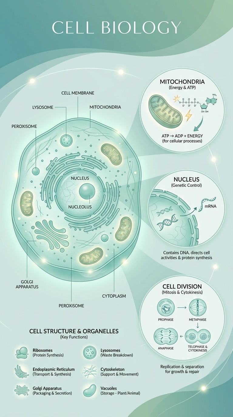 Cell Biology Infographic - Complete Visual Study Guide for Biology