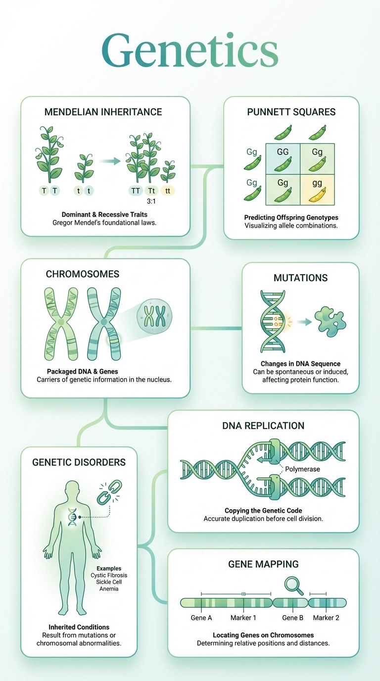 Genetics Infographic - Complete Visual Study Guide for Biology