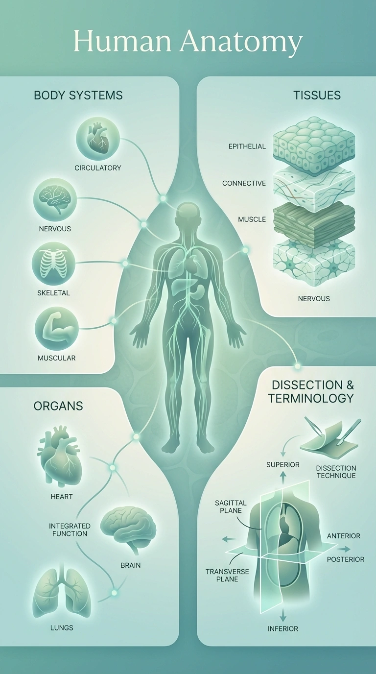 Human Anatomy Infographic - Complete Visual Study Guide for Biology