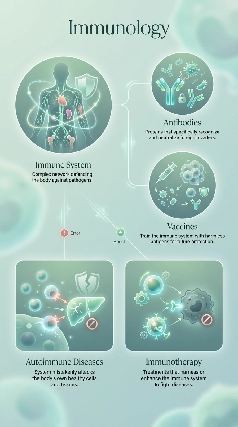 Immunology Infographic - Complete Visual Study Guide for Biology
