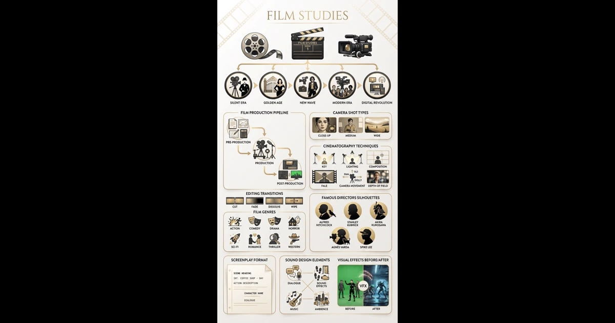 Film Studies Infographic - Visual Study Guide | LectureScribe