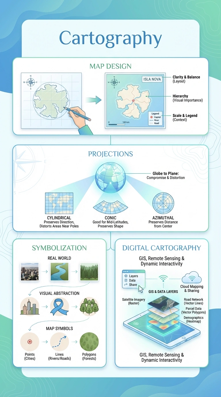Cartography Infographic - Complete Visual Study Guide for Geography