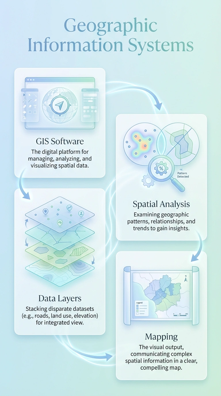 Geographic Information Systems Infographic - Complete Visual Study Guide for Geography