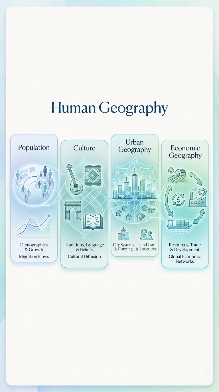 Human Geography Infographic - Complete Visual Study Guide for Geography