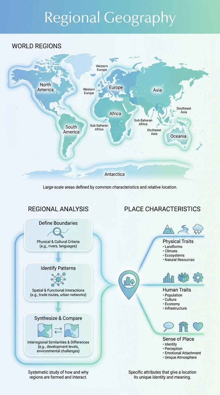 Regional Geography Infographic - Complete Visual Study Guide for Geography