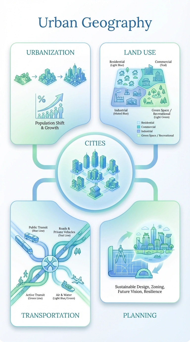 Urban Geography Infographic - Complete Visual Study Guide for Geography
