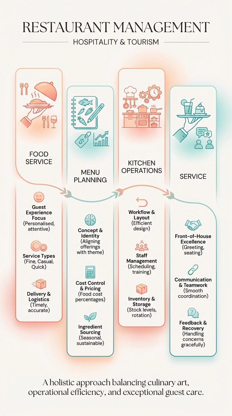 Restaurant Management Infographic - Complete Visual Study Guide for Hospitality and Tourism