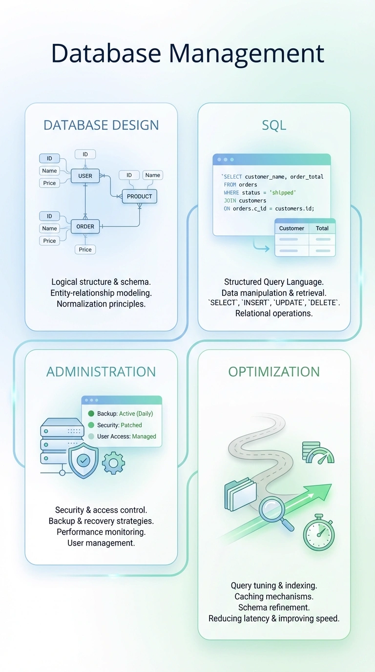 Database Management Infographic - Complete Visual Study Guide for Information Technology