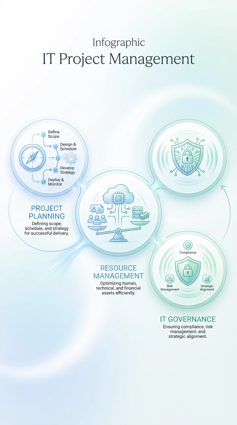 IT Project Management Infographic - Complete Visual Study Guide for Information Technology