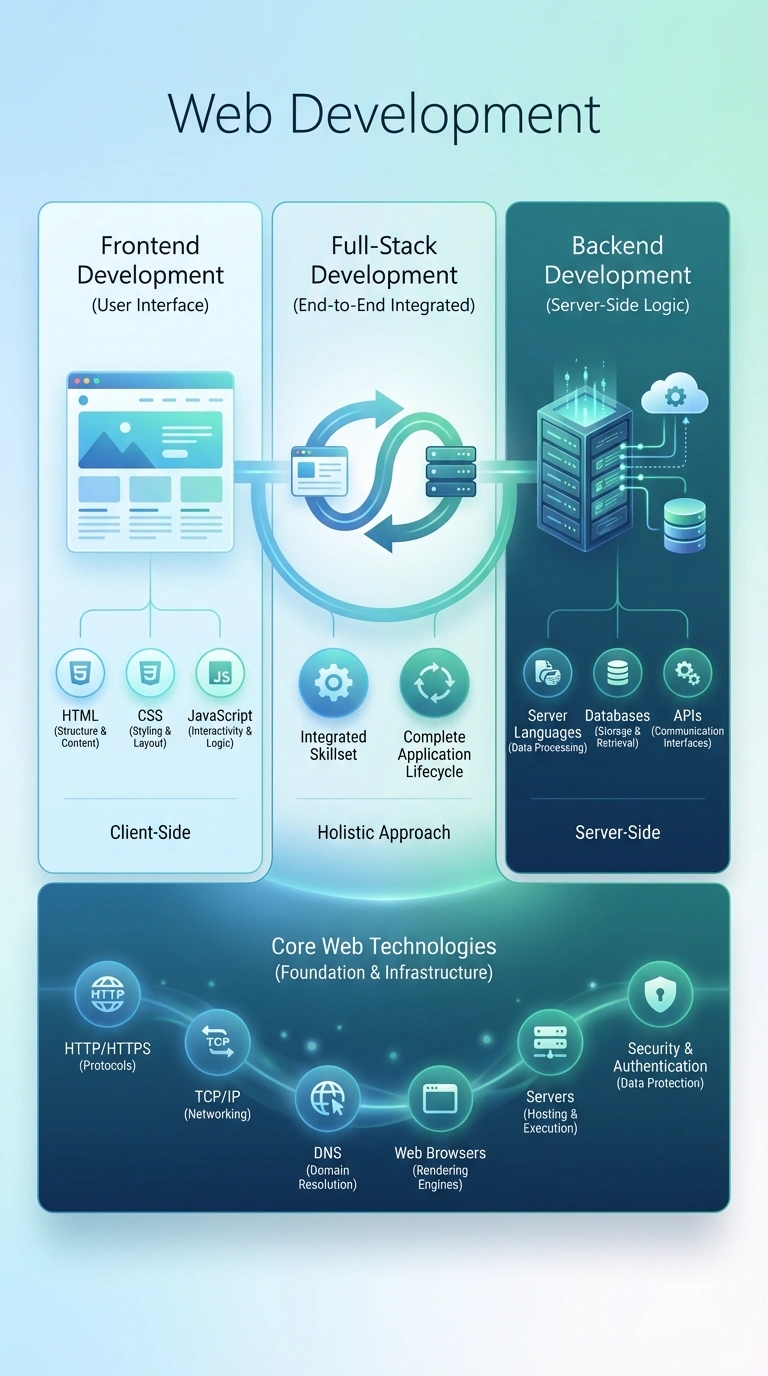 Web Development Infographic - Complete Visual Study Guide for Information Technology