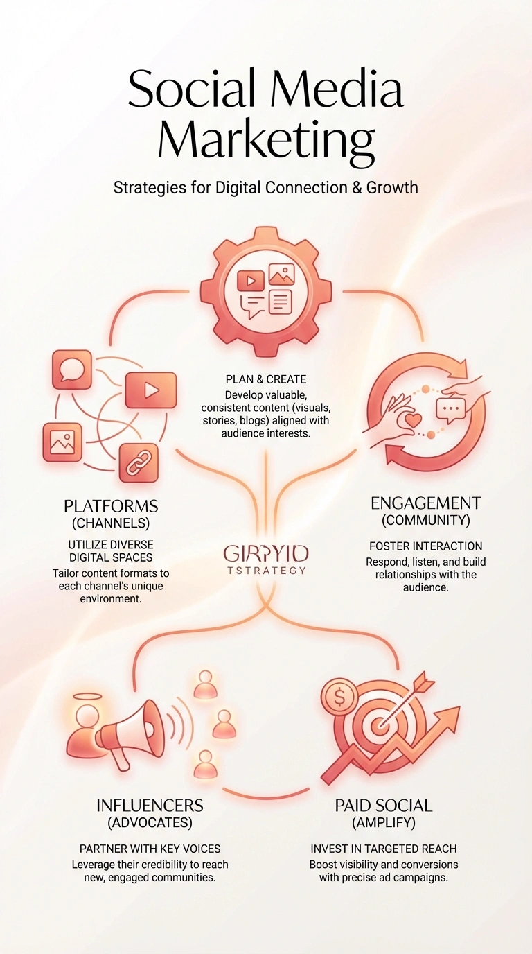 Social Media Marketing Infographic - Complete Visual Study Guide for Marketing