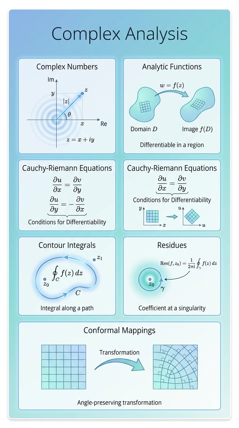 Complex Analysis Infographic - Complete Visual Study Guide for Mathematics