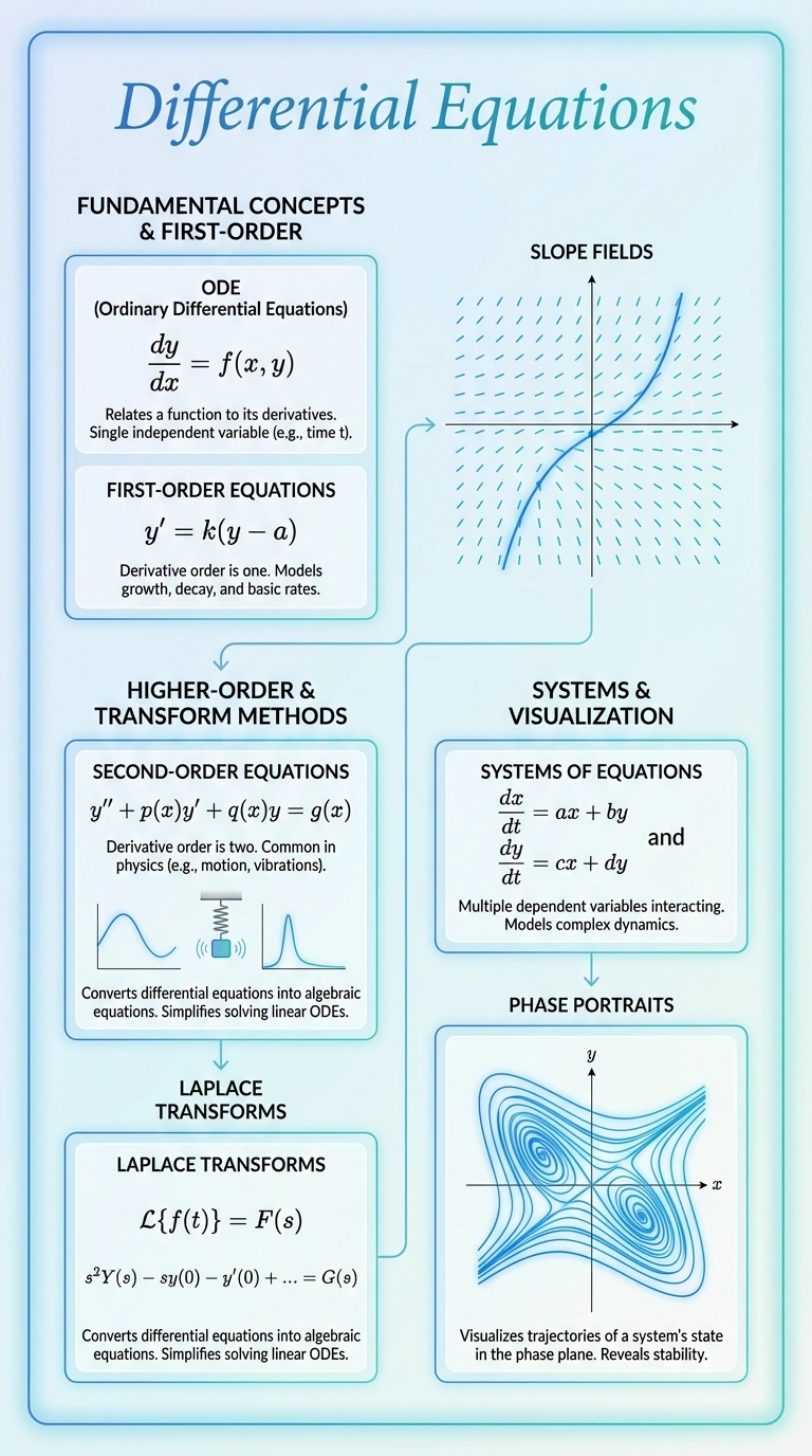 Differential Equations Infographic - Complete Visual Study Guide for Mathematics