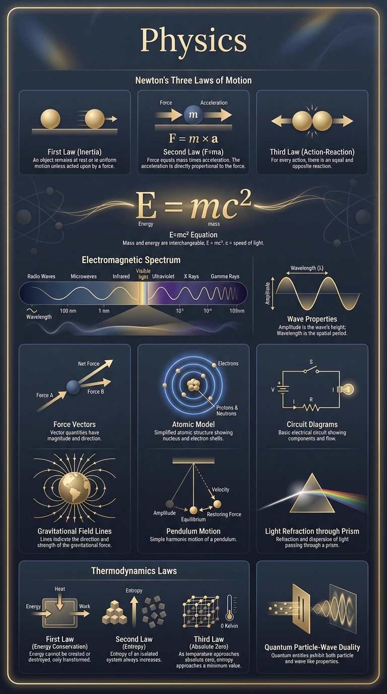 Physics Infographic - Mechanics & Thermodynamics