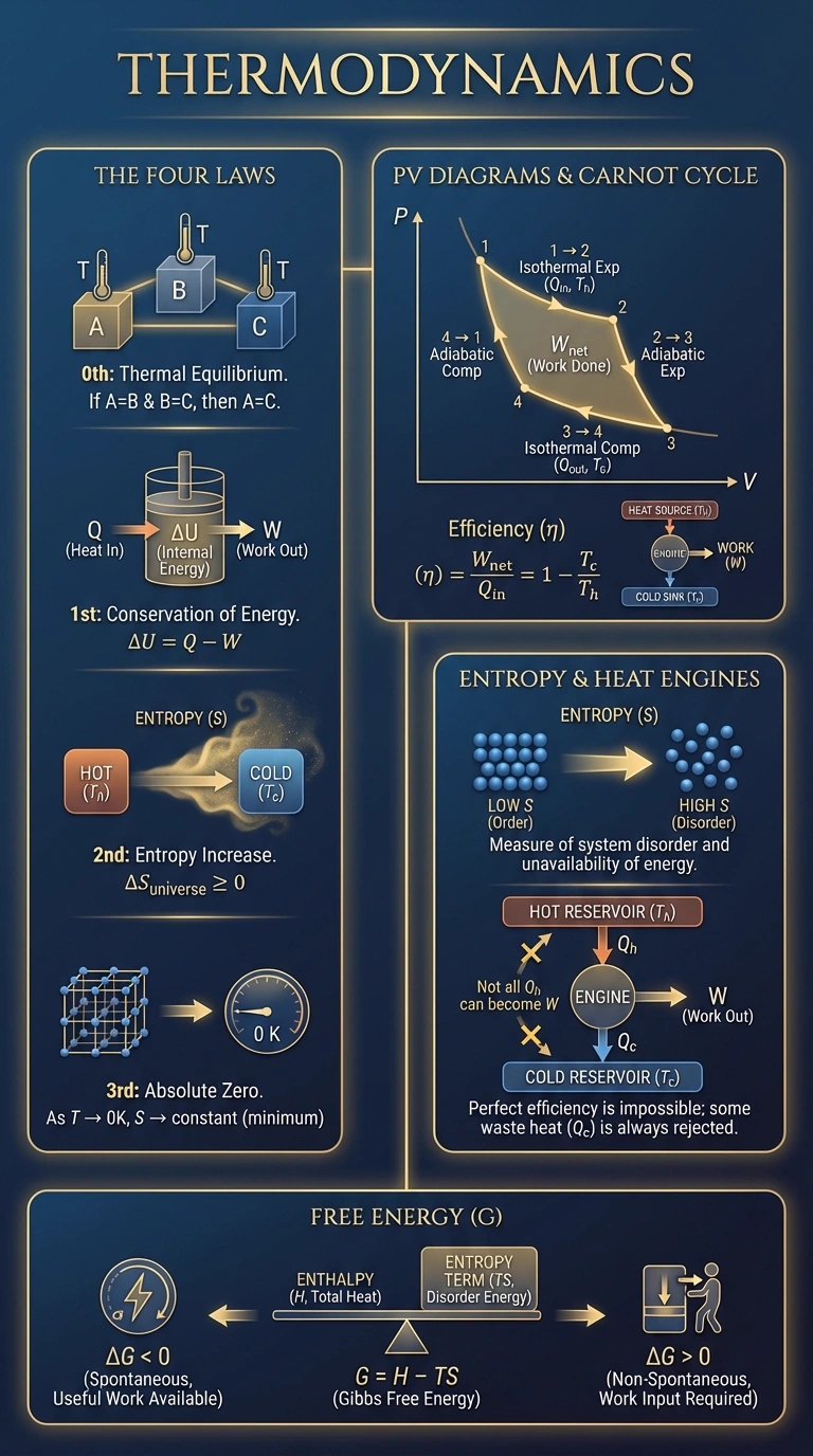 Thermodynamics Infographic - Complete Visual Study Guide for Physics