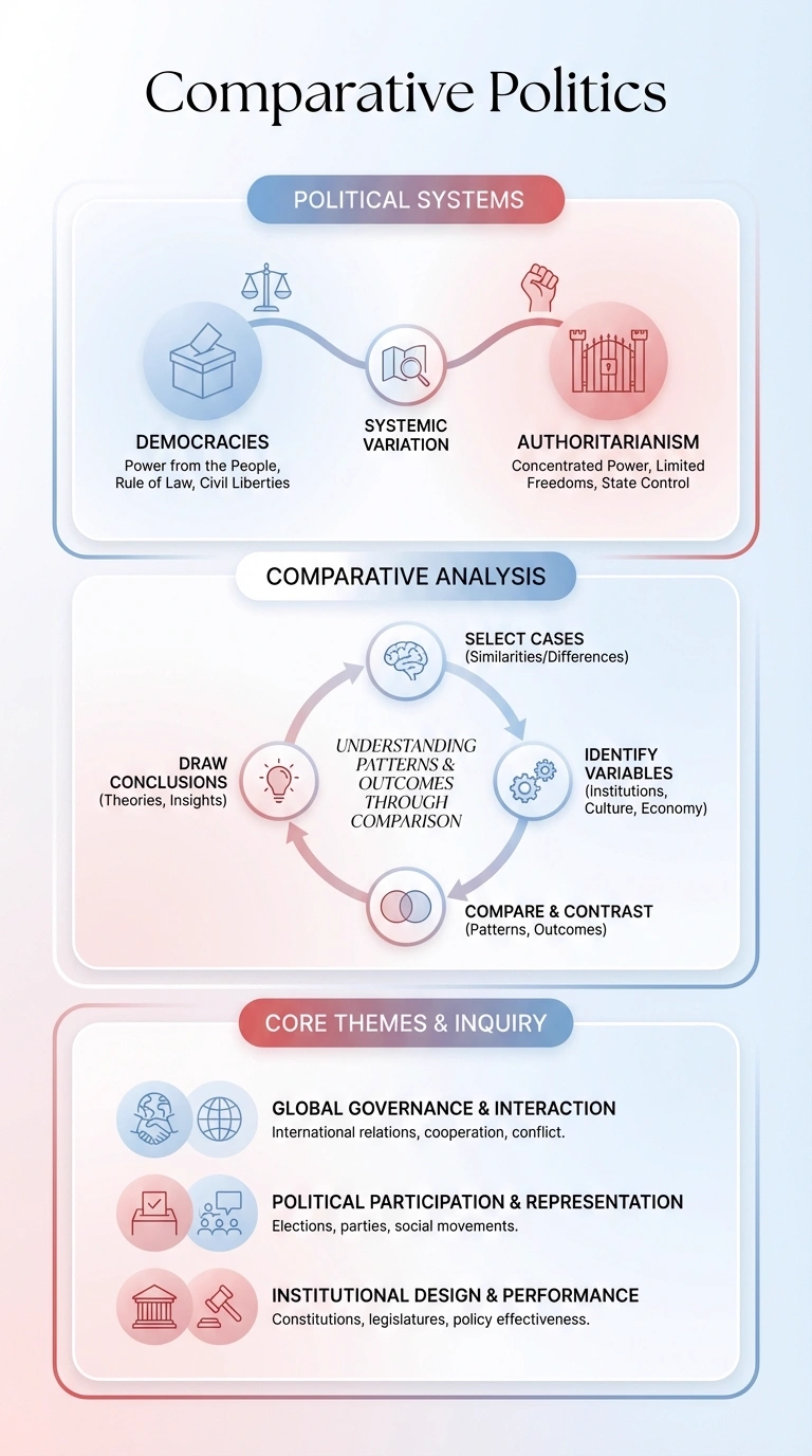 Comparative Politics Infographic - Complete Visual Study Guide for Political Science