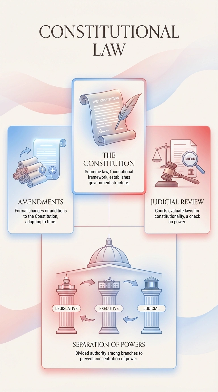 Constitutional Law Infographic - Complete Visual Study Guide for Political Science