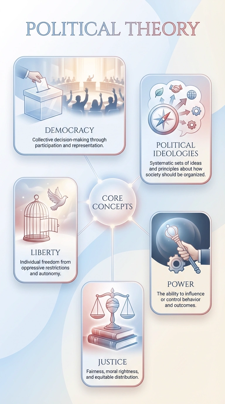 Political Theory Infographic - Complete Visual Study Guide for Political Science