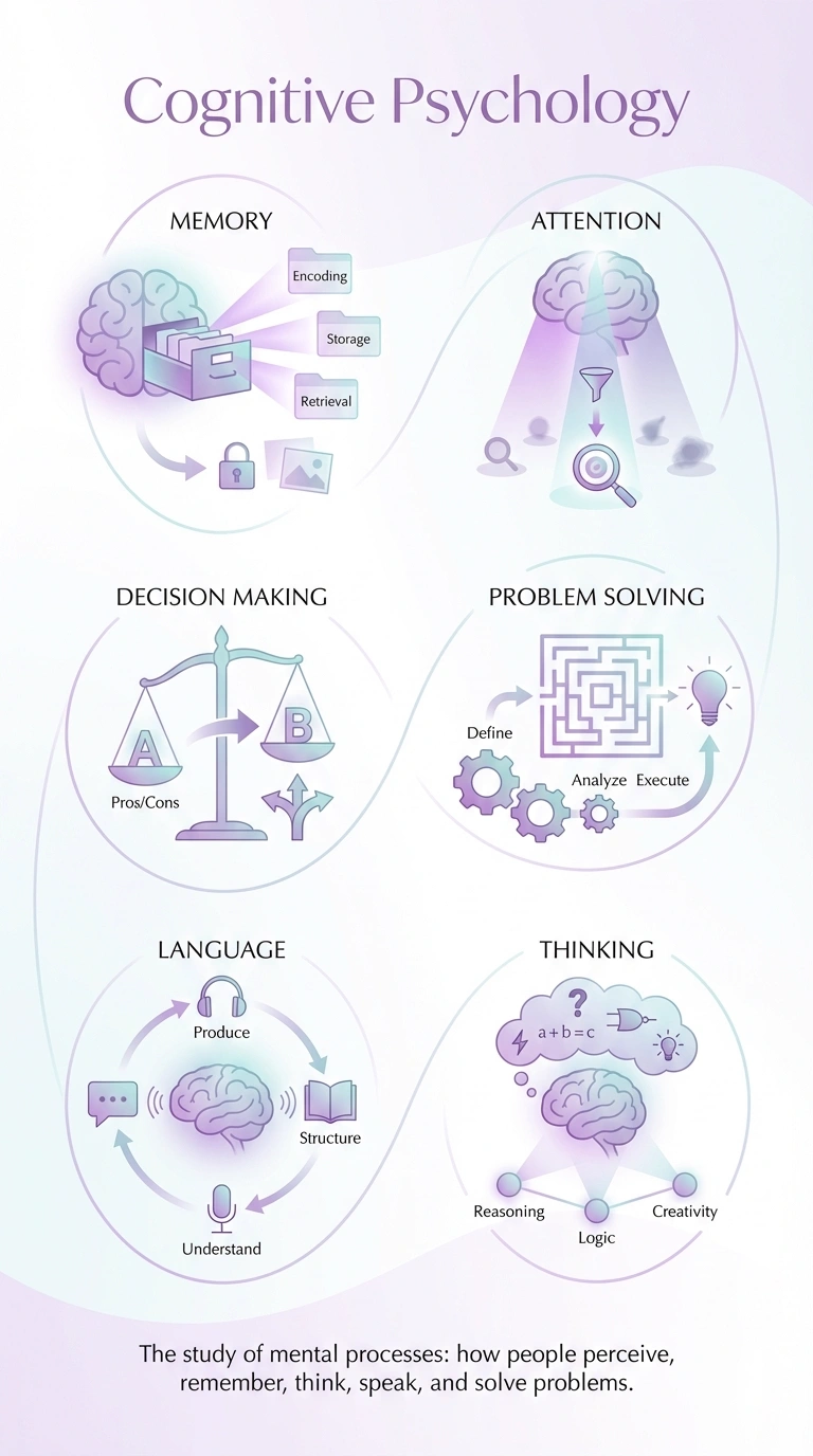 Cognitive Psychology Infographic - Complete Visual Study Guide for Psychology