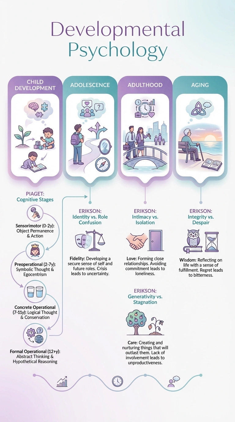 Developmental Psychology Infographic - Complete Visual Study Guide for Psychology