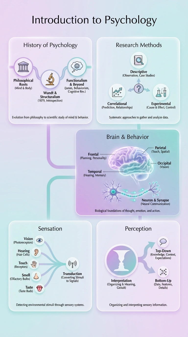 Introduction to Psychology Infographic - Complete Visual Study Guide for Psychology