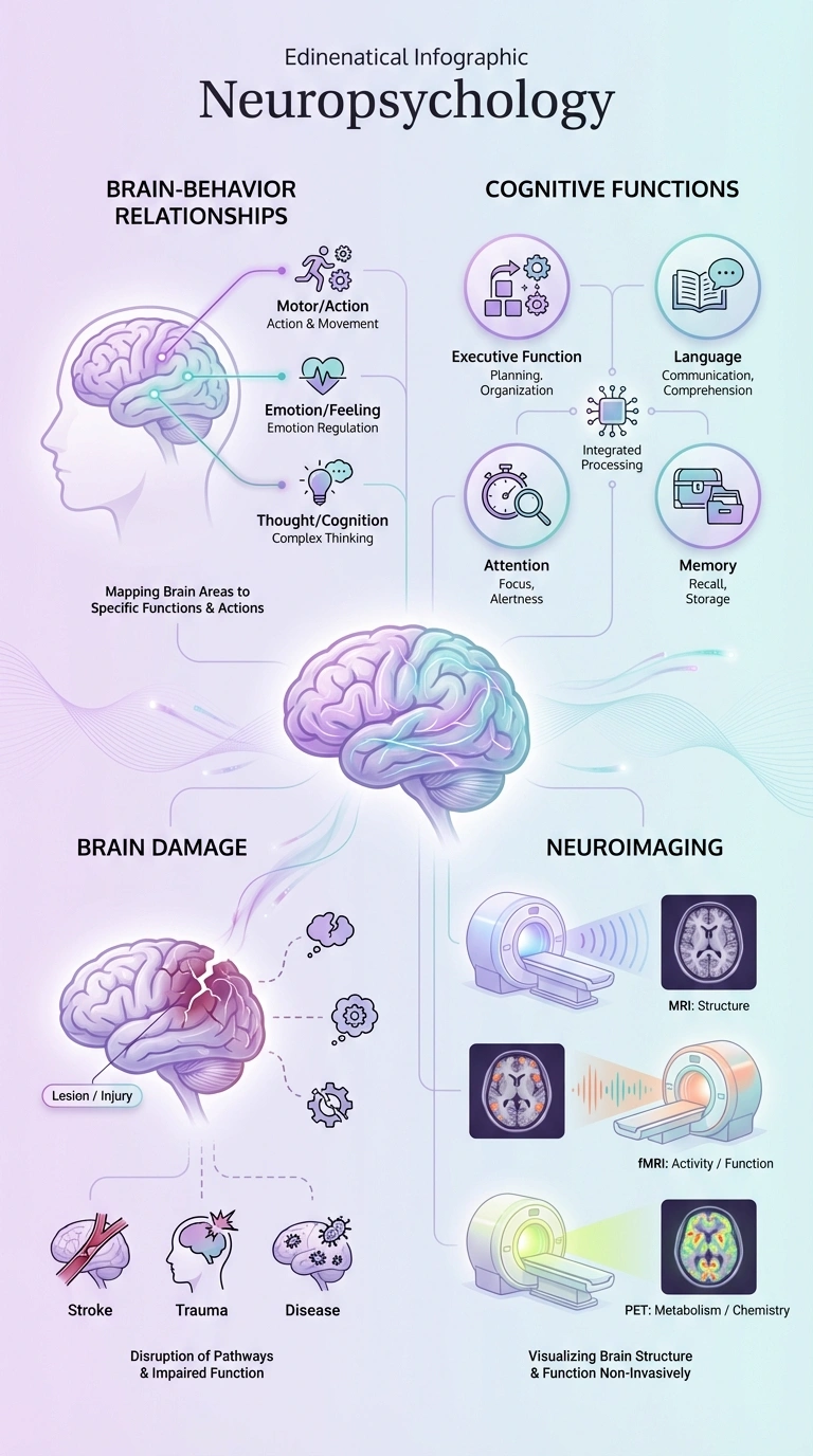 Neuropsychology Infographic - Complete Visual Study Guide for Psychology