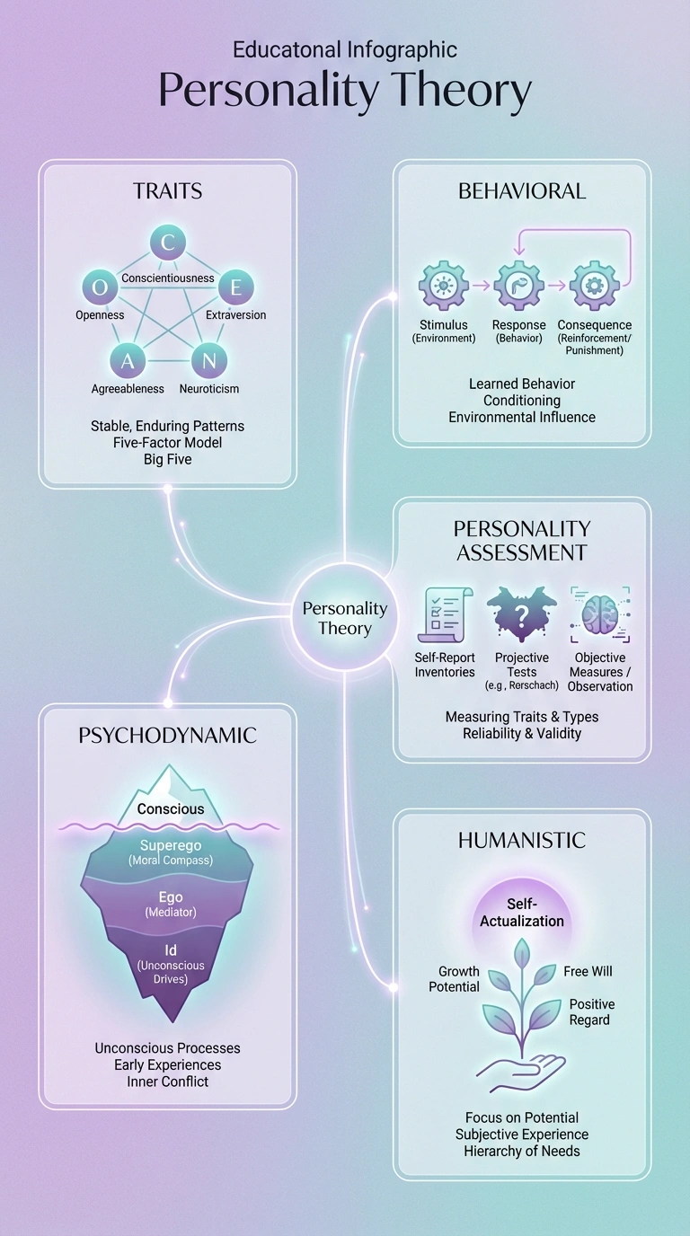 Personality Theory Infographic - Complete Visual Study Guide for Psychology