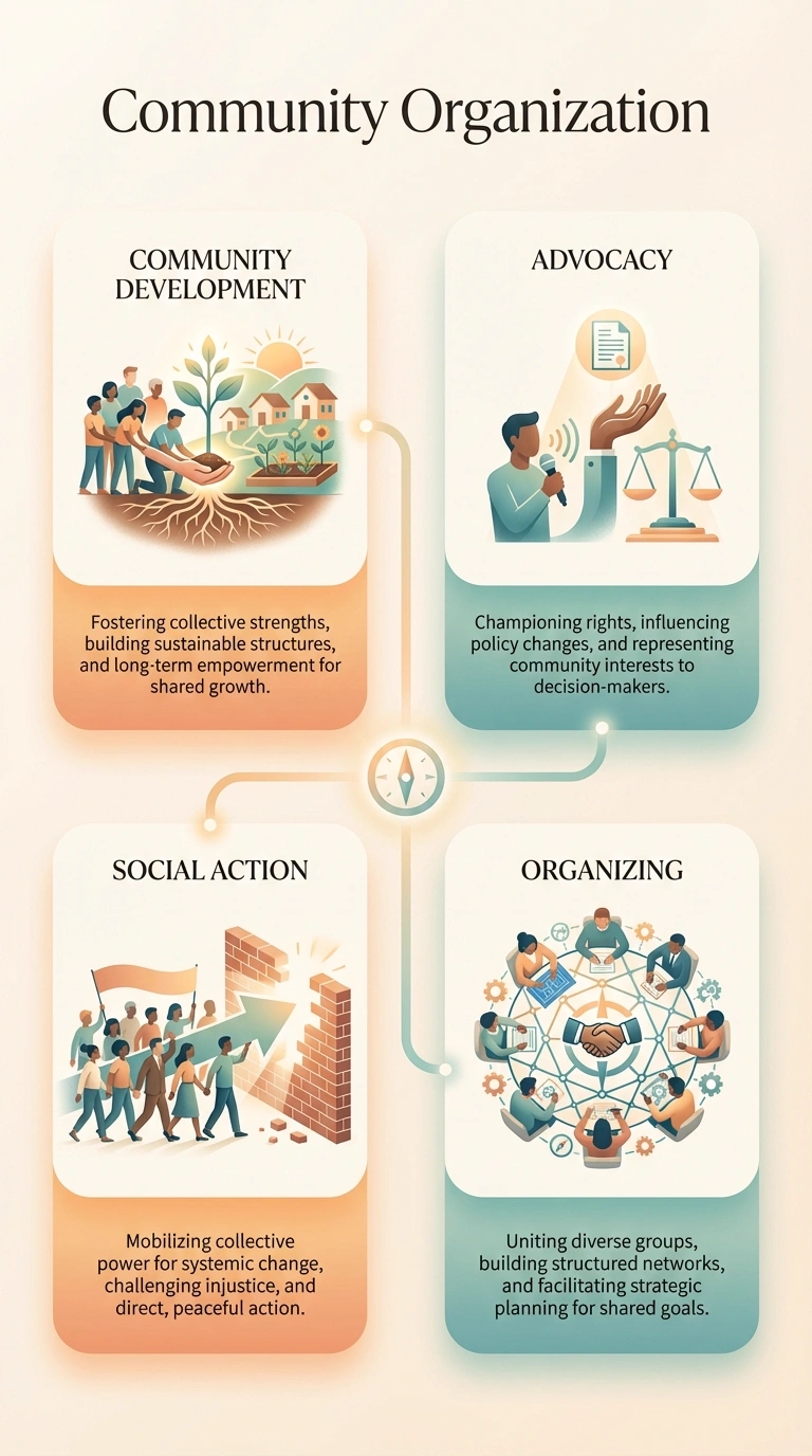 Community Organization Infographic - Complete Visual Study Guide for Social Work
