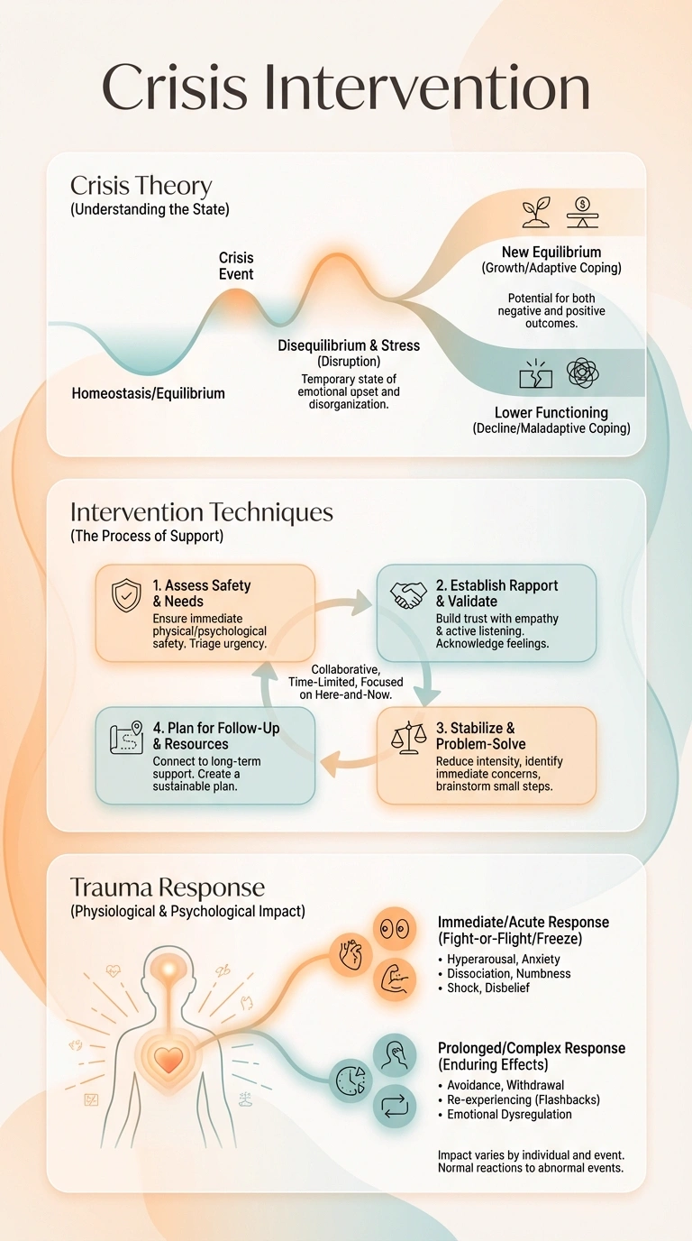 Crisis Intervention Infographic - Complete Visual Study Guide for Social Work
