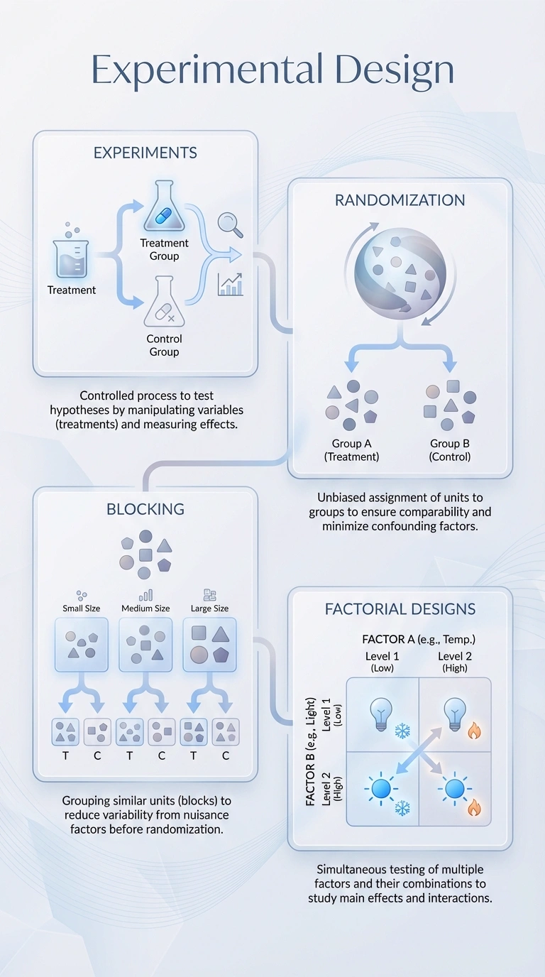 Experimental Design Infographic - Complete Visual Study Guide for Statistics