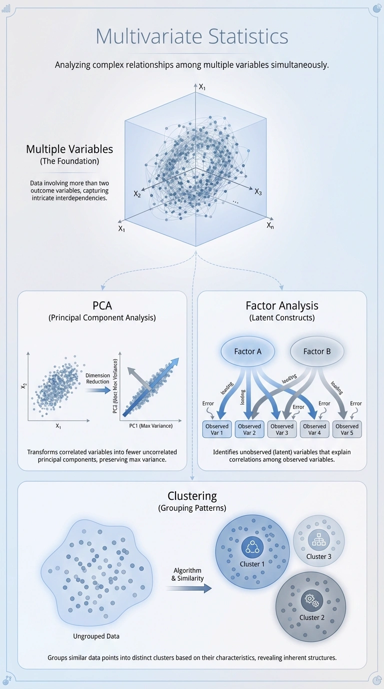 Multivariate Statistics Infographic - Complete Visual Study Guide for Statistics