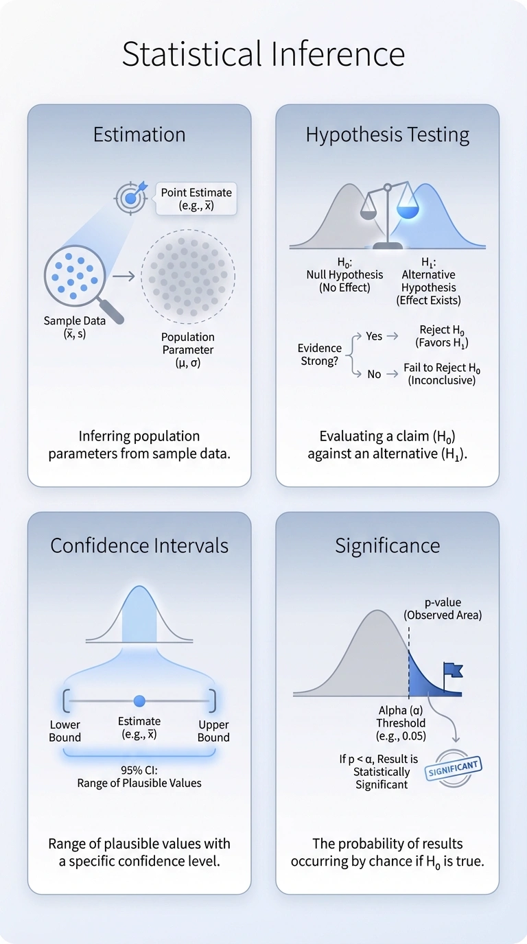 Statistical Inference Infographic - Complete Visual Study Guide for Statistics
