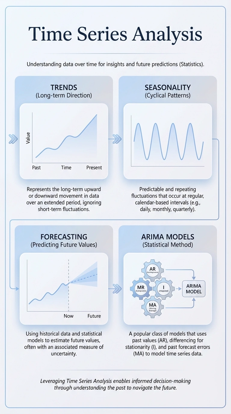Time Series Analysis Infographic - Complete Visual Study Guide for Statistics